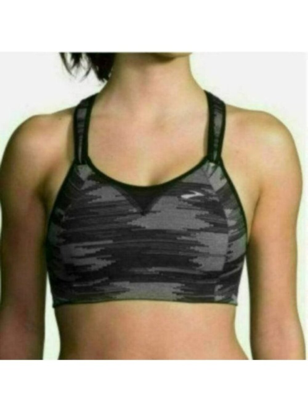 Brooks Rebound Racer Women's XS Black & Gray Adjustable Unpadded Sports Bra